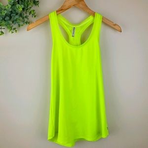 Fabletics Neon Yellow Mesh Racer Back Workout Tank